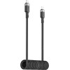 Acefast USB-C - USB-C Spring Cable 480Mb/s 3A 1.2m - Black - (C14-03)