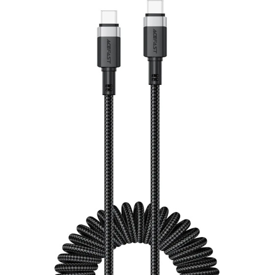 Acefast USB-C - USB-C Spring Cable 480Mb/s 3A 1.2m - Black - (C14-03)
