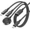 Acefast USB-C 3in1 Cable - 2x USB-C / Qi 480Mb/s 100W 1.2m - Black - (C6-11)