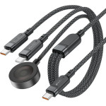 Acefast USB-C 3in1 Cable - 2x USB-C / Qi 480Mb/s 100W 1.2m - Black - (C6-11)