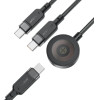 Acefast USB-C 3in1 Cable - 2x USB-C / Qi 480Mb/s 100W 1.2m - Black - (C6-11)