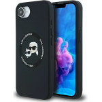 Karl Lagerfeld Liquid Silicone Karl & Choupette Heads Case With Magsafe For Iphone 16e - Black - (KF002581-0)