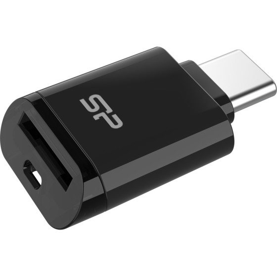 Silicon Power Card Reader C200 ��� Micro SD, USB-C, Usb 3.2, 180/165MBps, ����� - (SPU3CTMREDC2000K)