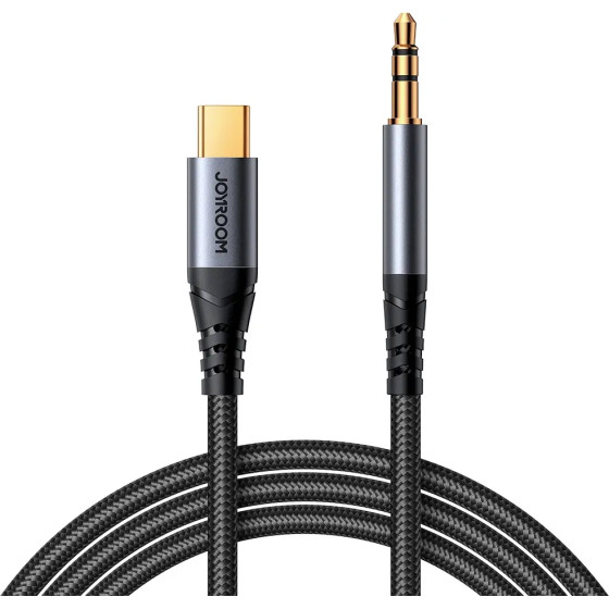 Joyroom Audio Transfer Series SY-A07 Mini Jack 3.5mm/USB-C Cable 1.2m - Black - (Joyroom Sy A07 Audio Transfer Series Aux Audio Cable (Type C To 3.5mm) 1.2m Black)