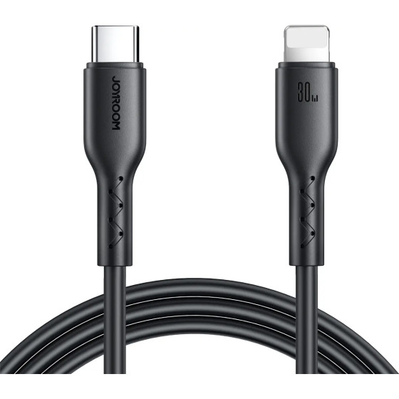 Joyroom Flash-Charge Series SA26-CL3 USB-C / Lightning Cable 30W 1m - Black - (Joyroom SA26-CL3 Flash-Charge Series 30W Fast Charging Data Cable (Type-C To Lightning) 1m Black)