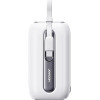 Joyroom Mini Powerbank 10000mAh Colorful Series 22.5W With 2 built-In Usb C And Lightning Cables White (JR-L012) - (Joyroom L012 Colorful Series 22.5W Mini Power Bank With Dual Cables 10000mAh White)