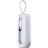 Joyroom Mini Powerbank 10000mAh Colorful Series 22.5W With 2 built-In Usb C And Lightning Cables White (JR-L012) - (Joyroom L012 Colorful Series 22.5W Mini Power Bank With Dual Cables 10000mAh White)