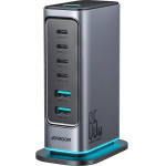 Joyroom multi-Port Gan Charger 65W Eu 4x USB-C 2x USB-A - Dark Gray - (JR-TCM02)