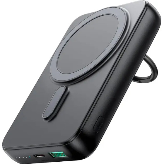 Joyroom Wireless Powerbank 10000mAh JR-W050 20W Magsafe With Ring And Stand - Black - (JR-W050BK)