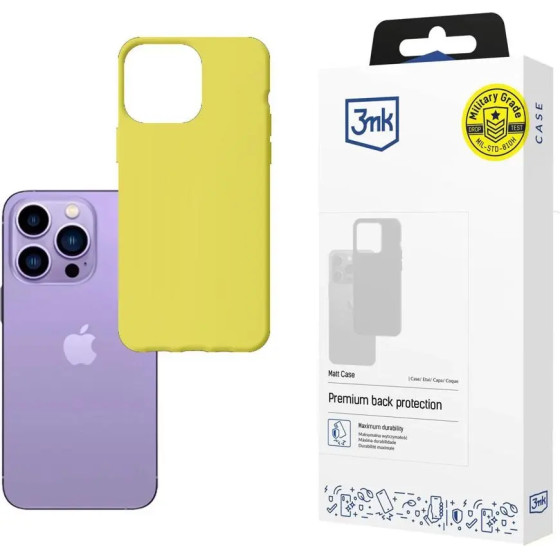 3MK Protection Case For Iphone 14 Pro From The 3MK Matt Case Series - Lime Green - (143910-0)