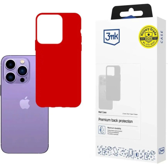 3MK Protection Case For Iphone 14 Pro Max Series 3MK Matt Case - Red - (143882-0)
