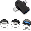 Powertech ���������� Usb �� USB-C & Micro Usb 5Gbps, ������ - (CAB-UC090)