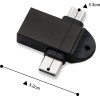 Powertech ���������� Usb �� USB-C & Micro Usb 5Gbps, ������ - (CAB-UC090)
