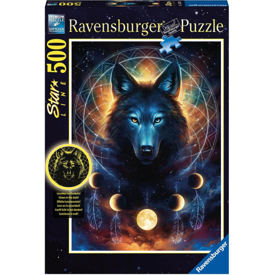 Ravensburger Puzzle: Starline - Wolf (Glow In The Dark) (500 pcs) (12000442)