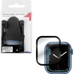 Volte-Tel Tempered Plexi Glass Apple Watch 7/8/9 45mm 3D Edge 1.9'' 9H 0.30mm Full Cover With Installation Tool BLACK - (5205308374685)