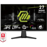MSI Monitor Gaming Mag 275QF, Flat Rapid Ips WQHD, 27'', 16:9, 300CD/M2, 1000:1, 0.5MS, 180Hz, 2560x1440, 2xHDMI/ 1xDP/ Hp OUT, BLACK, 3YW.