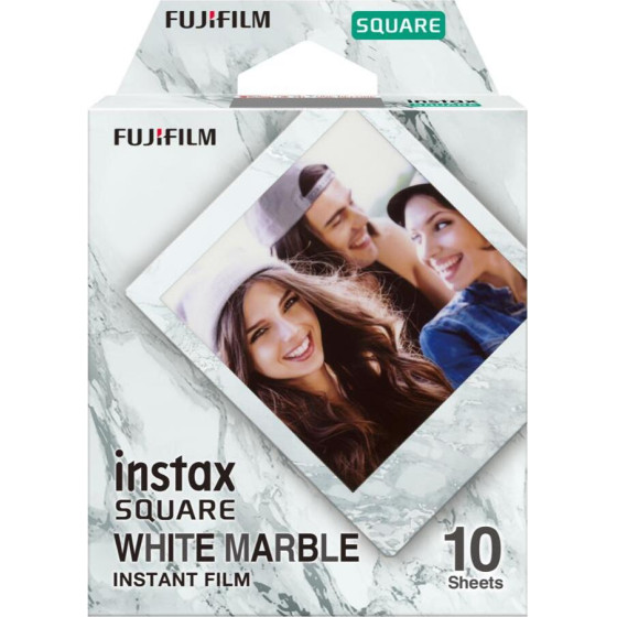 Fujifilm Color Instax Square Instant ���� (10 Exposures) White Marble - (16656473)