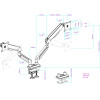Anda Seat Monitor Arm / Stand A9-2S Black- Titanium Dual, Weight Capacity (Per Screen): 2-15kg - (AD-W-A9-2S-BT)