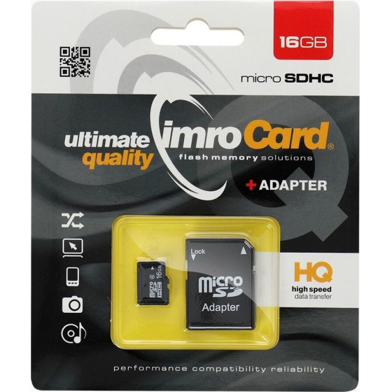 Imro Memory Card Microsd 16GB With Adapter SD