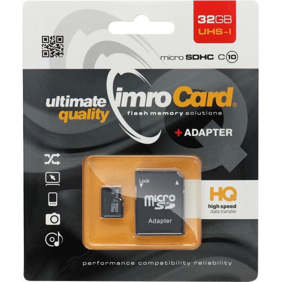 Imro Memory Card Microsd 32GB 100MB/s Class 10 Uhs I With Adapter SD
