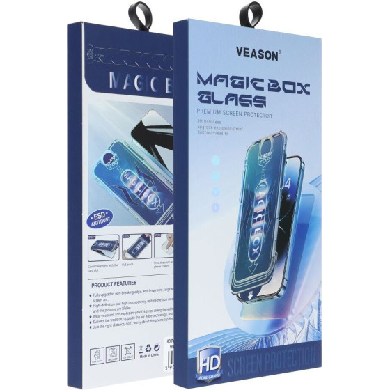 Veason 6D Pro Easy-Install Glass + Applicator - For Iphone 16 black