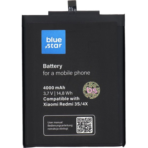 Blue Star Battery For Xiaomi Redmi 3 / 3S / 3X / 4X (BM47) 4000 mAh
