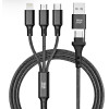 Blue Star Cable 4in1 Type C / Usb A To Micro Usb / Lightning / Type C 2,4A 12W Cafule C172 1,2 m black