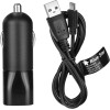 Blue Star Car Charger 2A Usb A + Cable Usb A To Micro Usb black