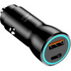 Blue Star Car Charger 3A 25W Type C + Usb A Pd QC3.0 Afc Pps black