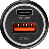 Blue Star Car Charger 3A 30W Type C + Usb A + Cable Type C To Type C Pd QC3.0 Afc Pps black