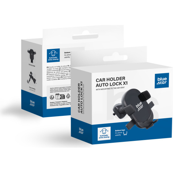 Blue Star Car Holder For Air Vent Auto Lock X1 black
