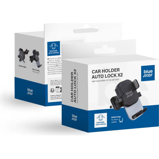 Blue Star Car Holder For Air Vent Auto Lock X2 black