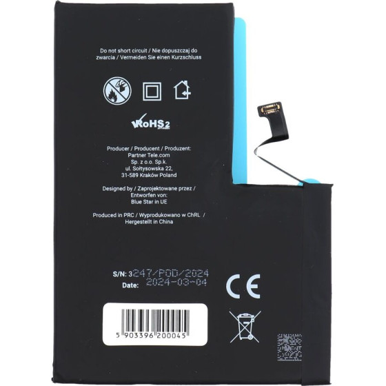 Blue Star Hq Battery For Iphone 13 Pro Max 4352 mAh
