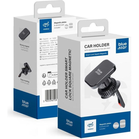 Blue Star Magnetic Car Holder For Air Vent Smart Lock Square Magnetic black