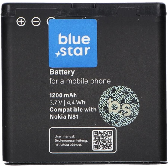 Blue Star Premium Battery For Nokia E51 / N81 / N81 8GB / N82 / N86 1200 mAh