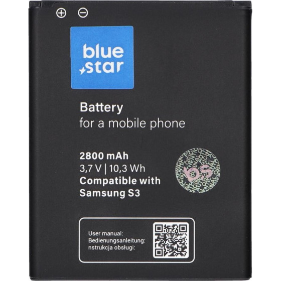 Blue Star Premium Battery For Samsung S3 I9300 2800 mAh