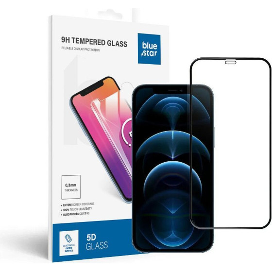 Blue Star Tempered Glass - App Iphone 12/12 Pro 5D Full Cover black