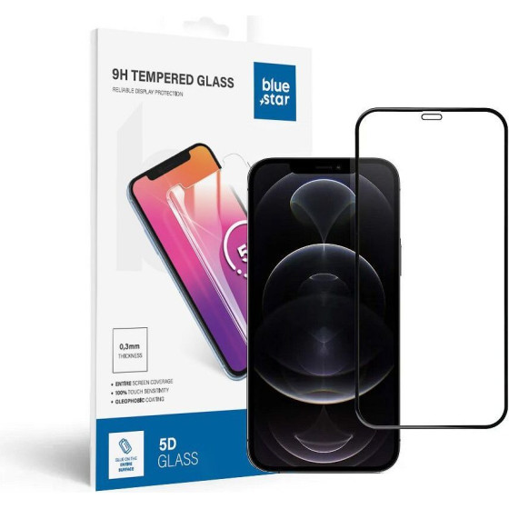 Blue Star Tempered Glass - App Iphone 12 Pro Max 5D Full Cover black