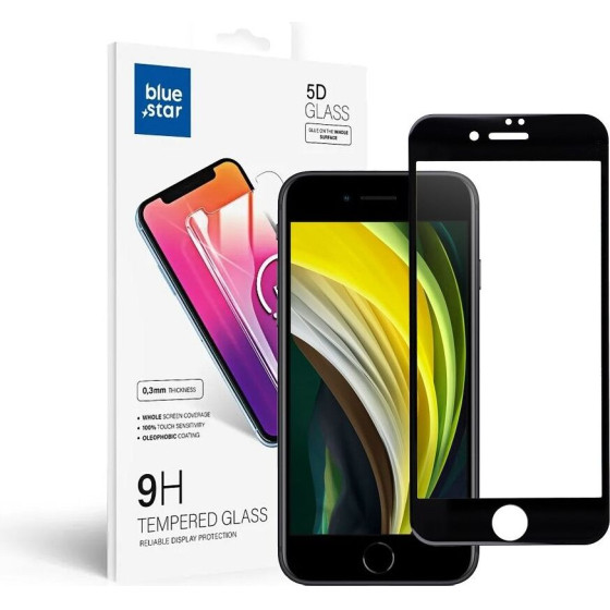 Blue Star Tempered Glass - App Iphone 7/8/Se 2020 5D Full Cover black