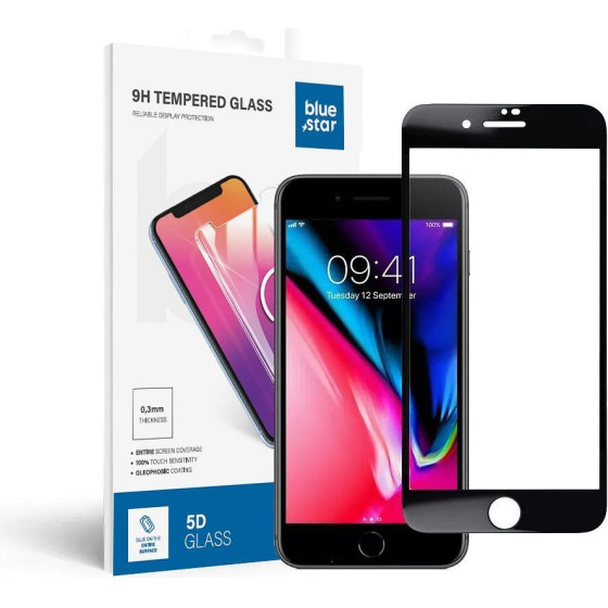 Blue Star Tempered Glass - App Iphone 7/8 Plus 5D Full Cover black
