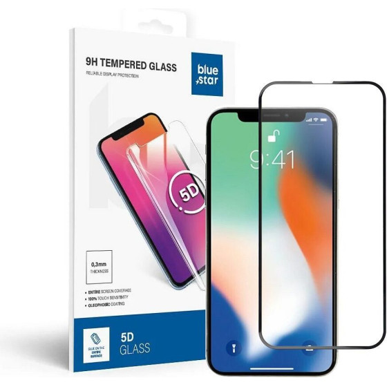 Blue Star Tempered Glass - App Iphone X 5D Full Cover black