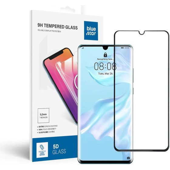 Blue Star Tempered Glass - Hua P30 Pro (Full glue/Small size) - Black Tempered Glass