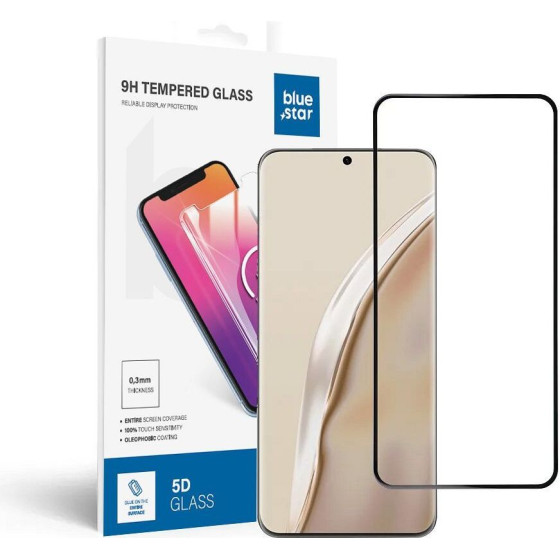 Blue Star Tempered Glass - Hua P60 (Full glue/Small size) - Black Tempered Glass