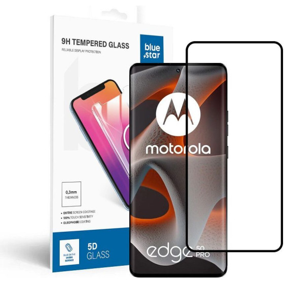 Blue Star Tempered Glass - Motorola Edge 50 Pro - Black Tempered Glass