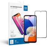 Blue Star Tempered Glass - Samsung A14 5G Full Face (Full Glue With frame/Small size) - Black Tempered Glass