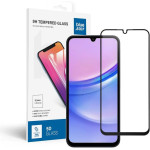 Blue Star Tempered Glass - Samsung A15 5G Full Face (Full Glue With frame/Small size) - Black Tempered Glass