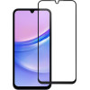Blue Star Tempered Glass - Samsung A15 5G Full Face (Full Glue With frame/Small size) - Black Tempered Glass