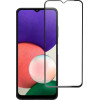 Blue Star Tempered Glass - Samsung A22 5G Full Face (Full Glue With frame/Small size) - Black Tempered Glass