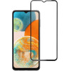 Blue Star Tempered Glass - Samsung A23 5G Full Face (Full Glue With frame/Small size) - Black Tempered Glass