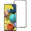 Blue Star Tempered Glass - Samsung A51 Full Face (Full Glue With frame/Small size) - Black Tempered Glass